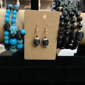 Wrap bracelets and earrings